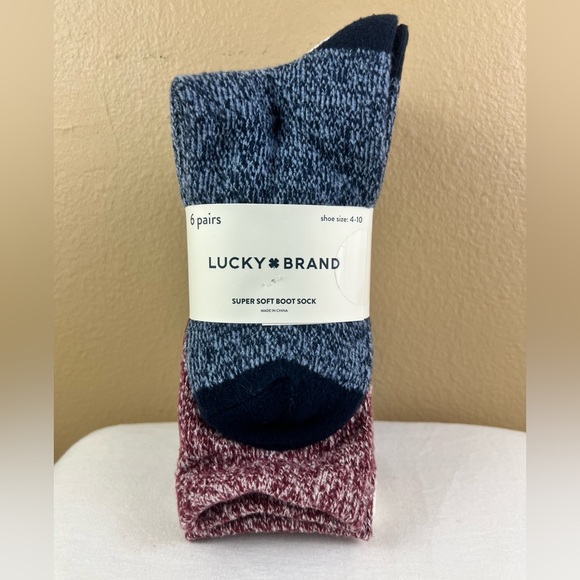 NWT 6 Pairs of SUPER SOFT BOOT SOCK Lucky Brand Socks 🧦🍀❤️ - Picture 2 of 6